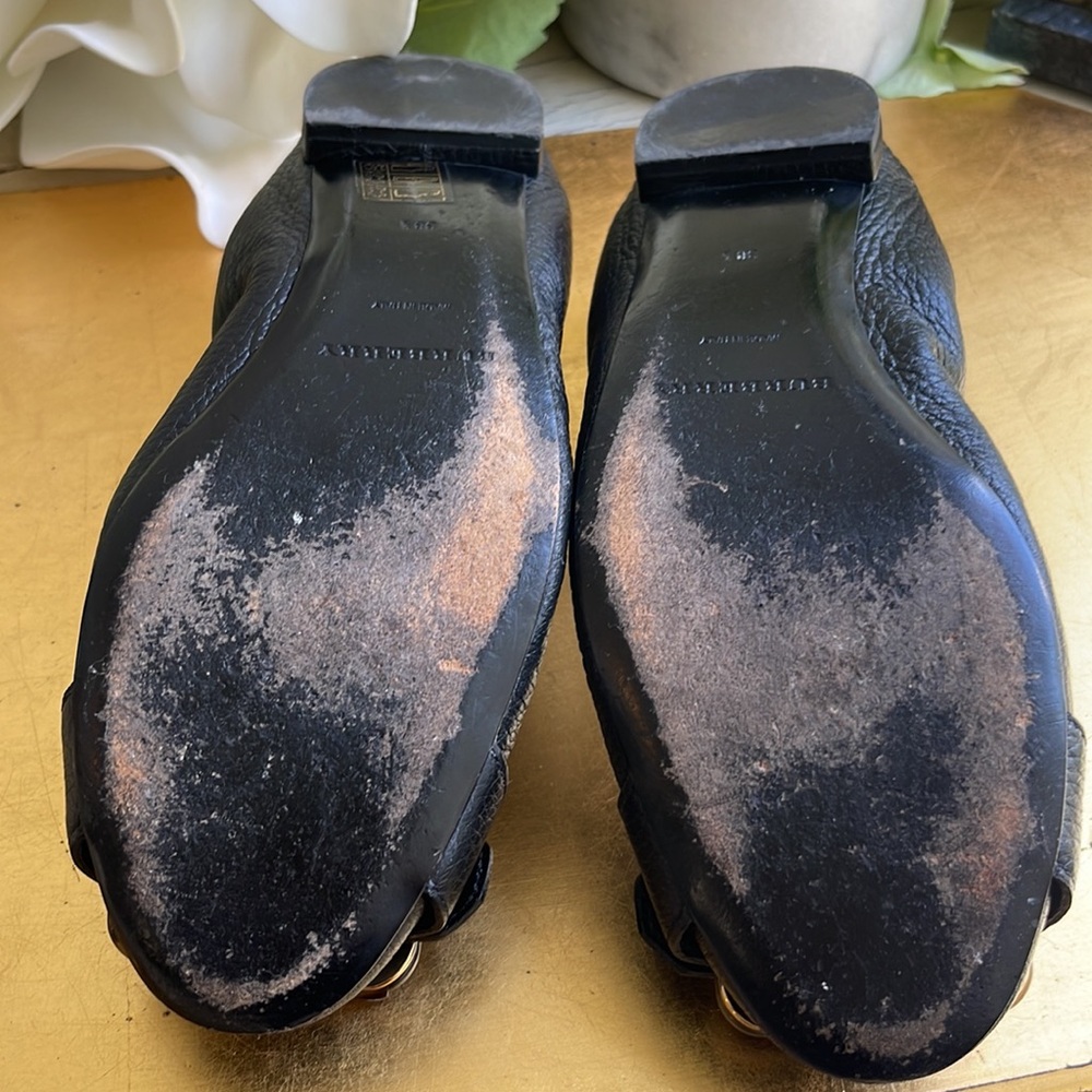 Burberry Black Leather Ballet Flats - Picture 13 of 14